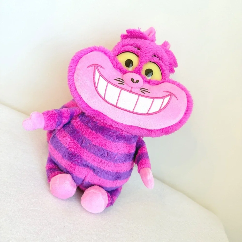Disney Alice in Wonderland Cheshire Cat Plush Pink Purple Striped 10 Inch Toy